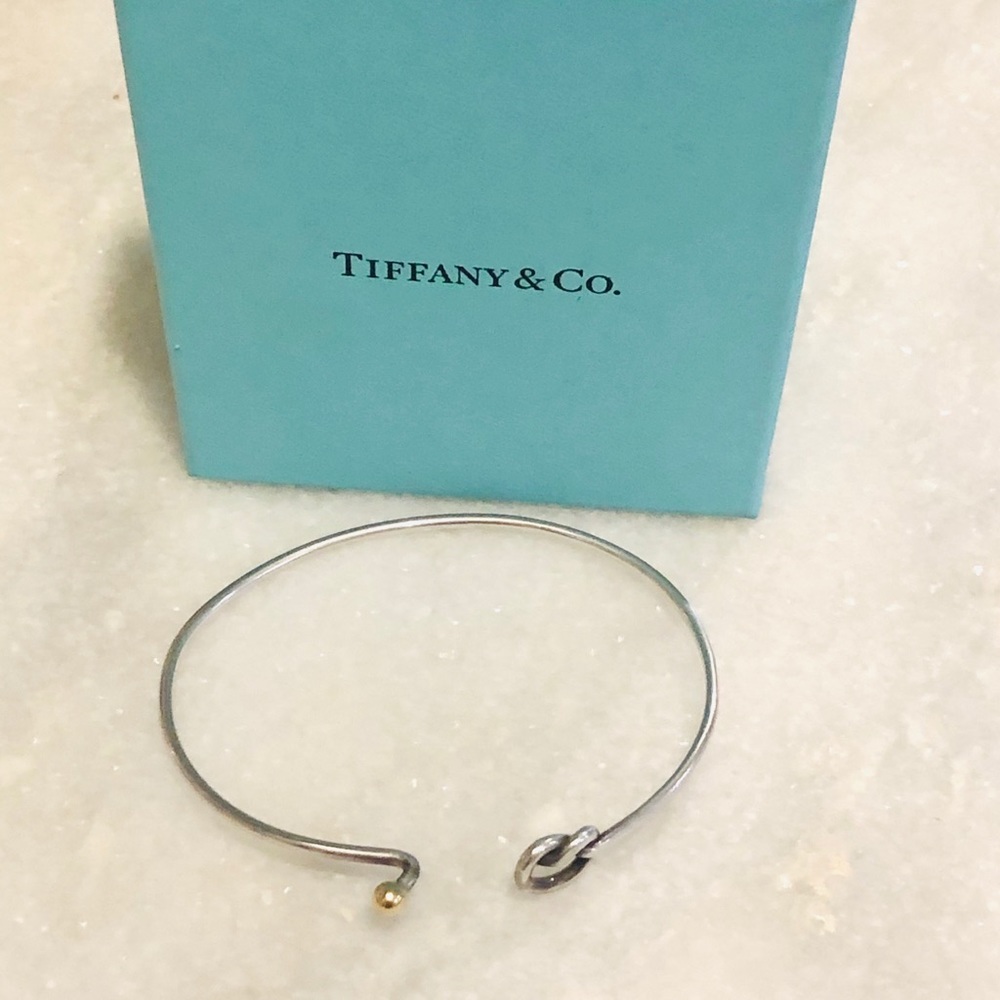 Tiffany & Co 925 Love Knot Hook Bangle Bracelet